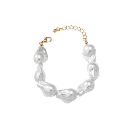 Женский Колье Серьги Браслет из Искусственного Жемчуга Винтажное Французское Свадебное Вечеринка Невеста Большой Искусственный Жемчуг Барокко Колье-Заявление Бижутерия