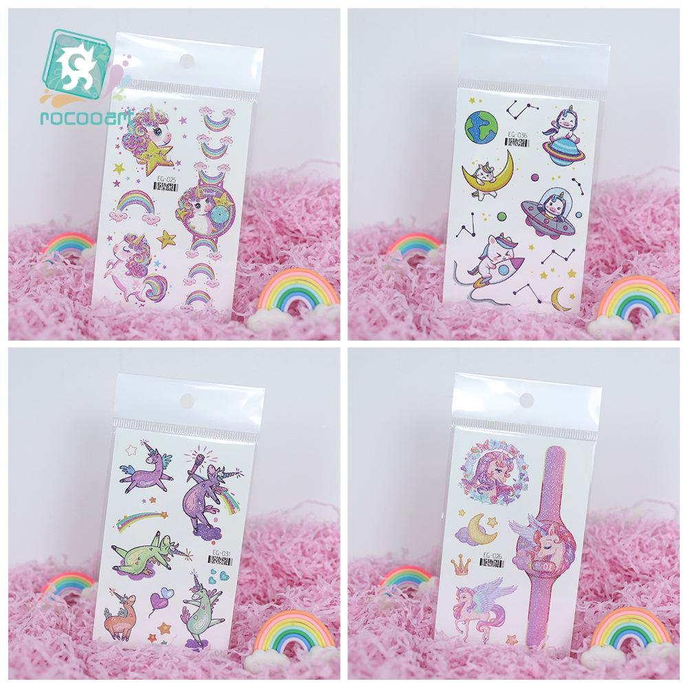 Unicorn Glitter Tattoo Stickers: Cute Temporary Cartoons for Kids