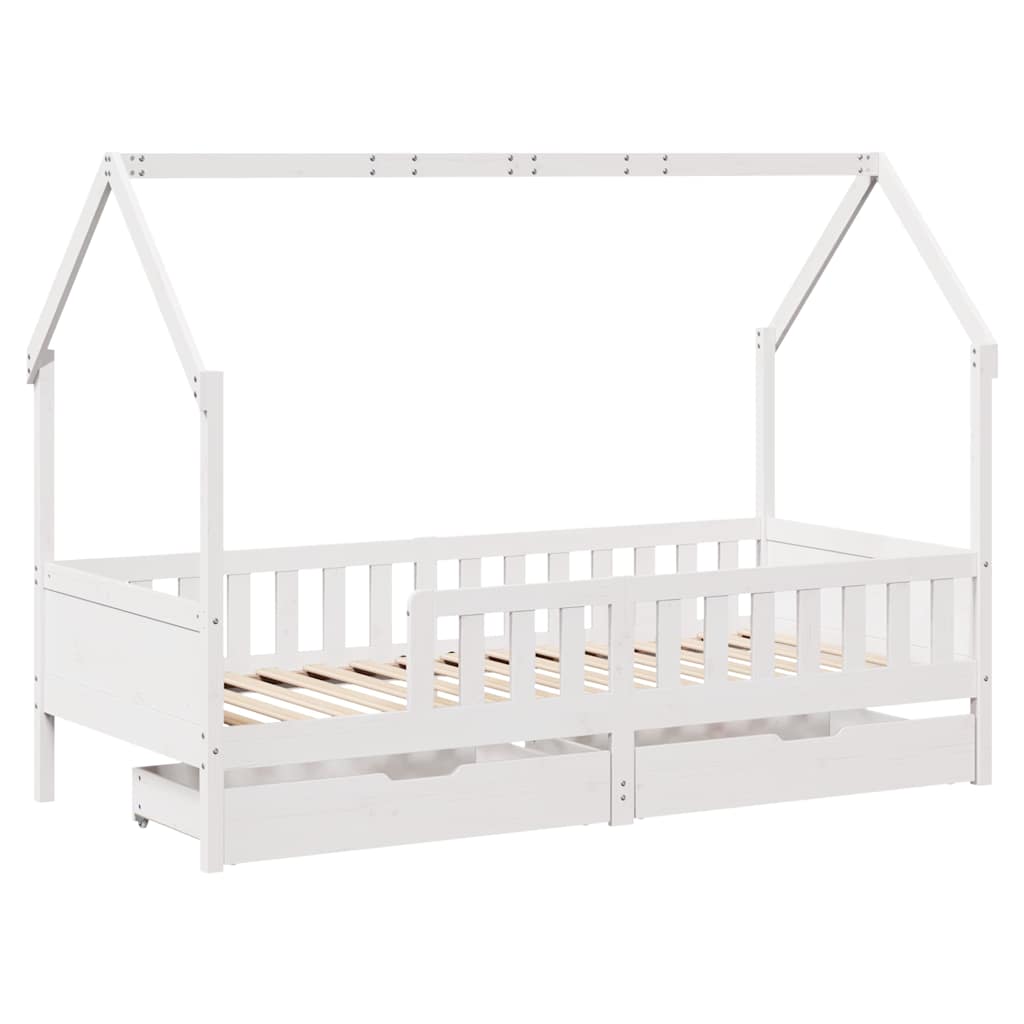 Kids Bed with Drawers 80x200 cm Solid Pine Wood