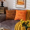 Halloween Pillowcase 3D Pumpkin Pattern Solid Color Hidden Zipper Square Velvet Bedroom Living Room Sofa Decor Pillow Cover