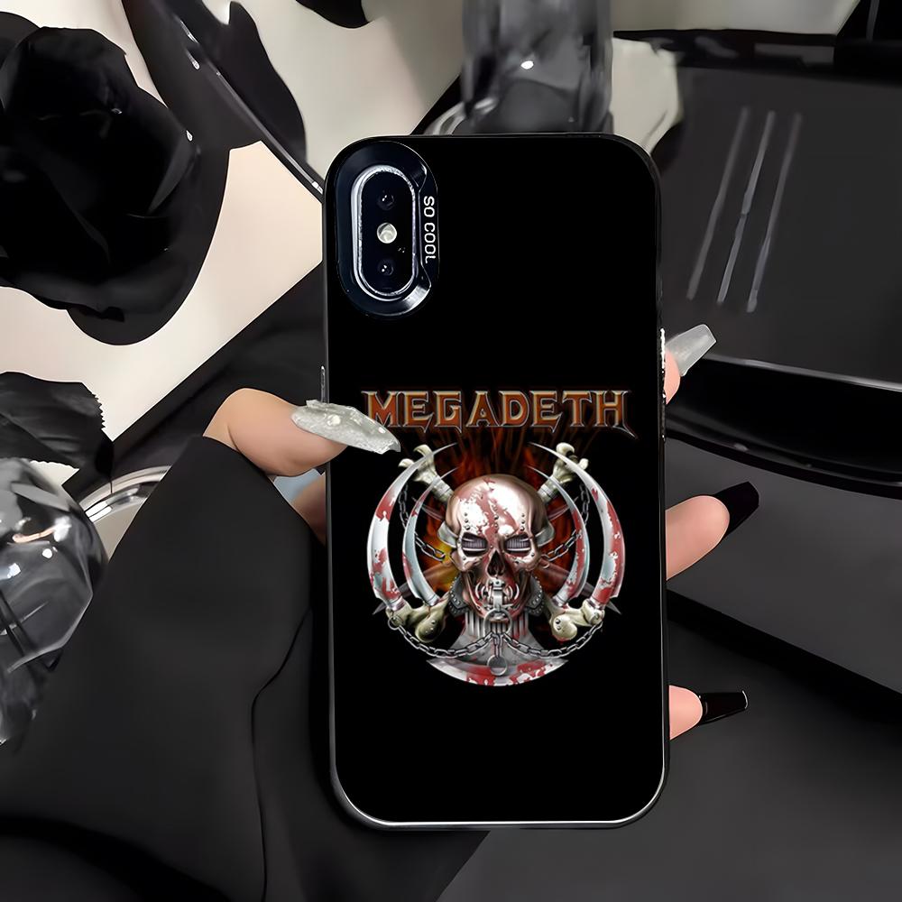 Чехол для телефона Rock Band M-M-Megadeth для IPhone 17 Air 16 E 15 14 Plus 13 12 11 Pro Max Цветной Серебристый Чехол