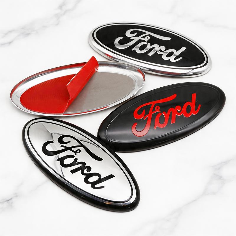 KLYA1 17.5cm Aluminum Overlay Emblem For Ford Focus Mk2 Front Grille Badge Fiesta Mk7 Ranger Mondeo Mk4 Hood Trunk Auto Accessories