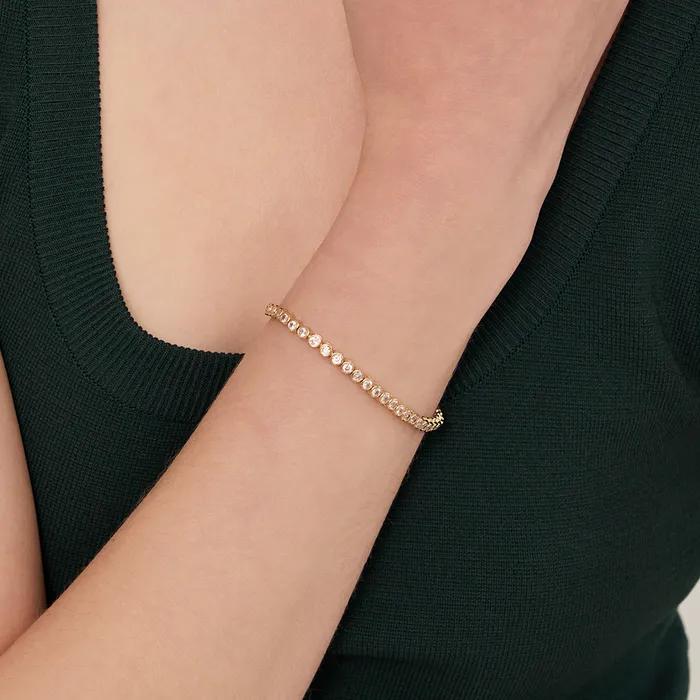 [Same-day Shipping]_Silver 925 Full Bezel Tennis Bracelet #LSB26