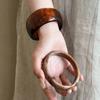 Europe American Style Irregular Wide Bracelet Smudging Retro Hand Ring Acrylic Bangle Women