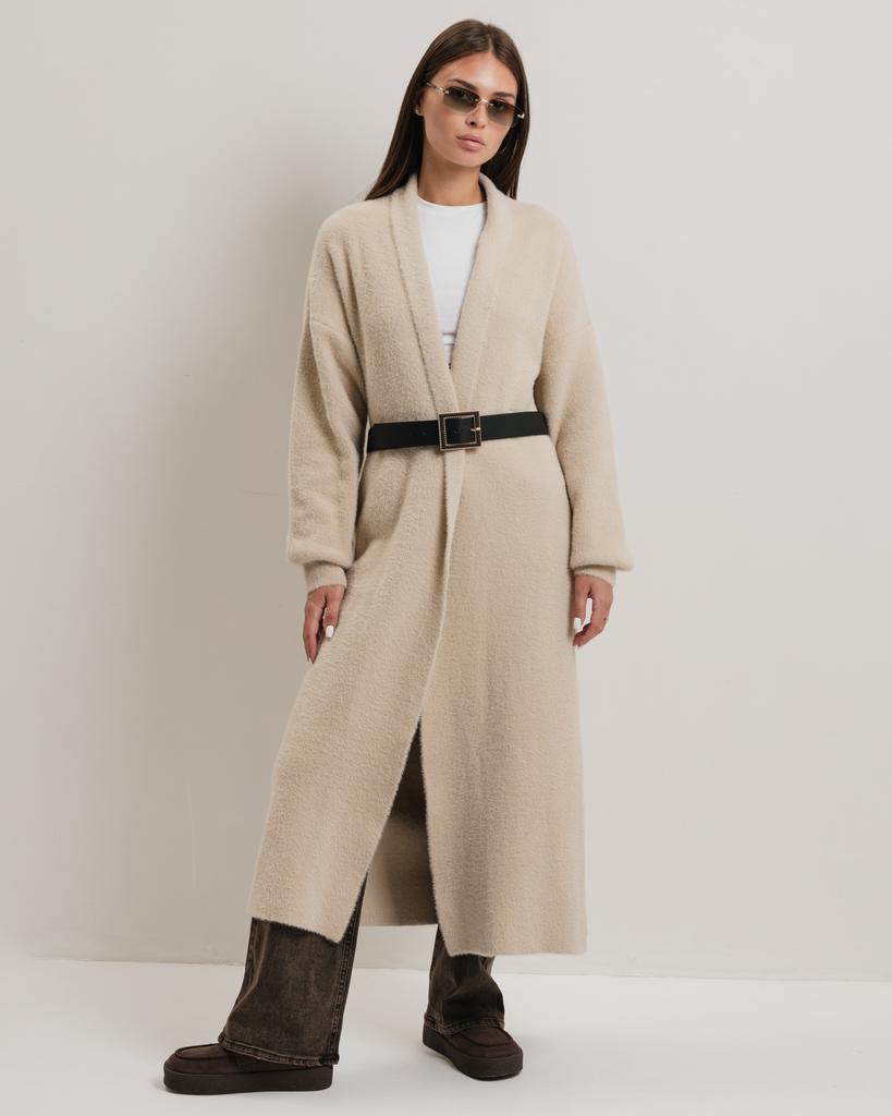 Кардиган длинный с поясом Avrile 92476 бежевый