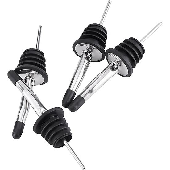 4 шт. Носики для оливкового масла из нержавеющей стали, пробки для вина с герметичными пылезащитными колпачками, герметичные дозаторы для бутылок ликера, носики для быстрого налива, барные инструменты