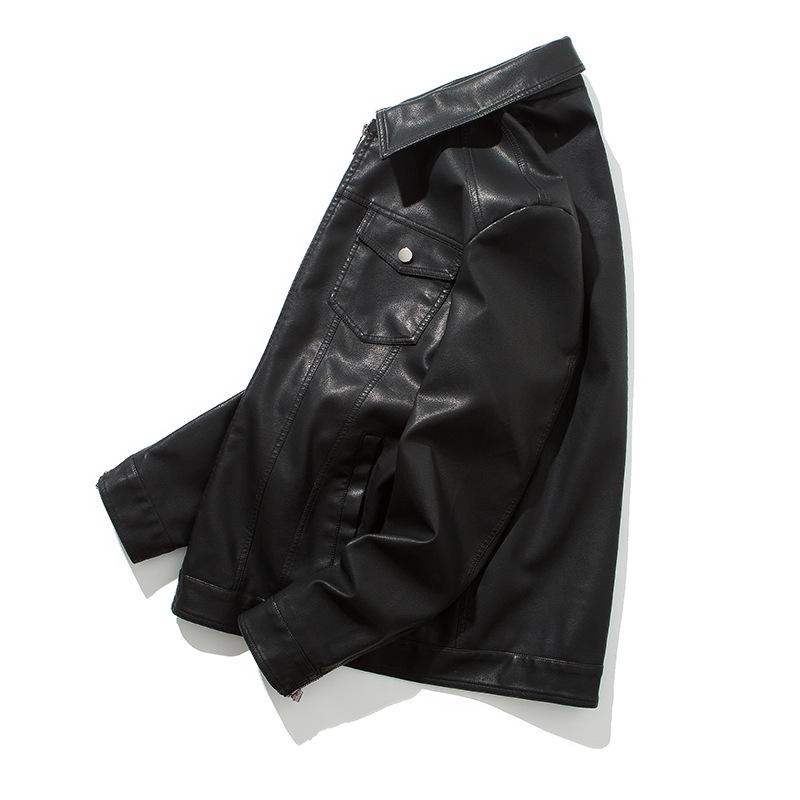 Мужская молодежная повседневная кожаная куртка, мужская мотоциклетная куртка, тонкая корейская красивая мужская куртка из искусственной кожи
