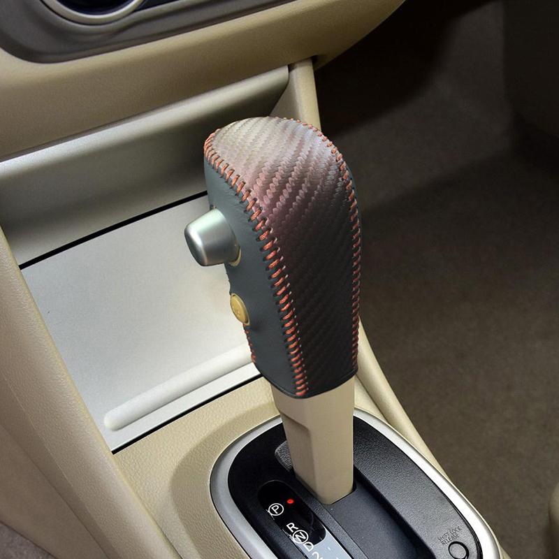 Автомобильный чехол для ручки переключения передач для Nissan Tiida Livina Sentra Sylphy Bluebird, кожаный чехол для ручки переключения передач