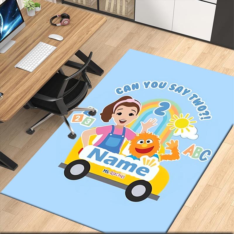 Custom Name Ms. Rachel Printed Carpet, for Office Chair Living Room Bedroom Kitchen Room Decor Gifts.