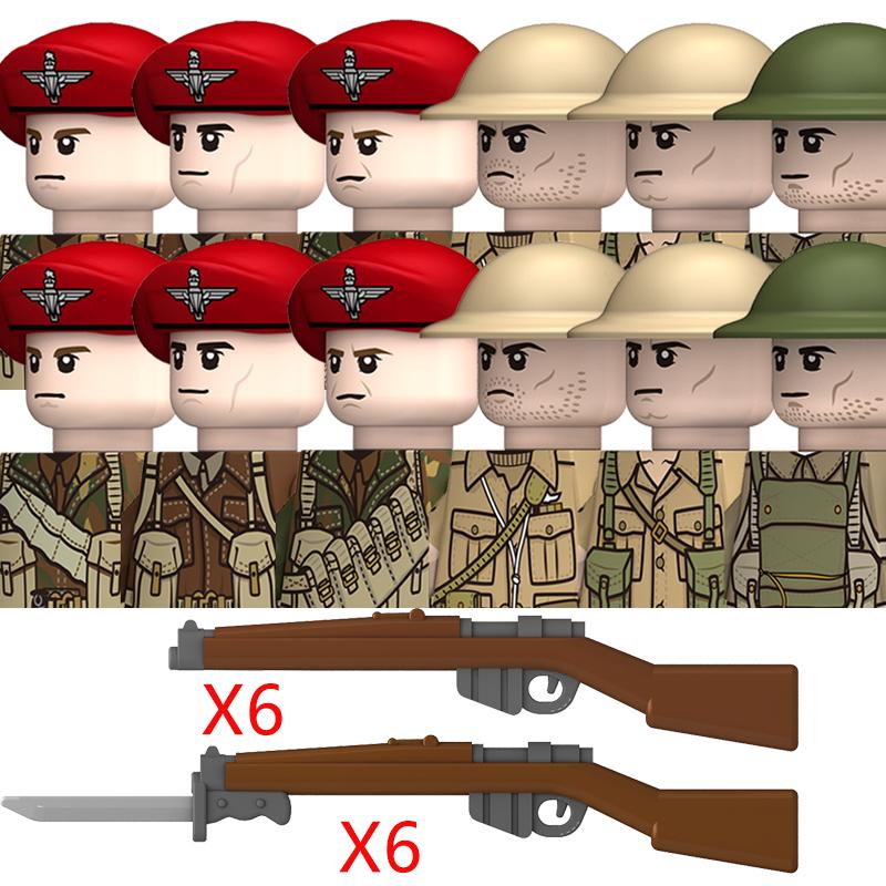 Нетоксичные Военные Вторая Мировая Война Немецкий Флот Бронетанковые Войска Строительные Блоки США 101-я Великобритания Советский Союз Солдаты Пехота Оружие Кубики Игрушки Дети