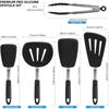 LMETJMA Silicone Flexible Turner Spatula Set Heat Resistant Flexible Rubber Spatulas Non Stick Rubber Kitchen Utensils JT308