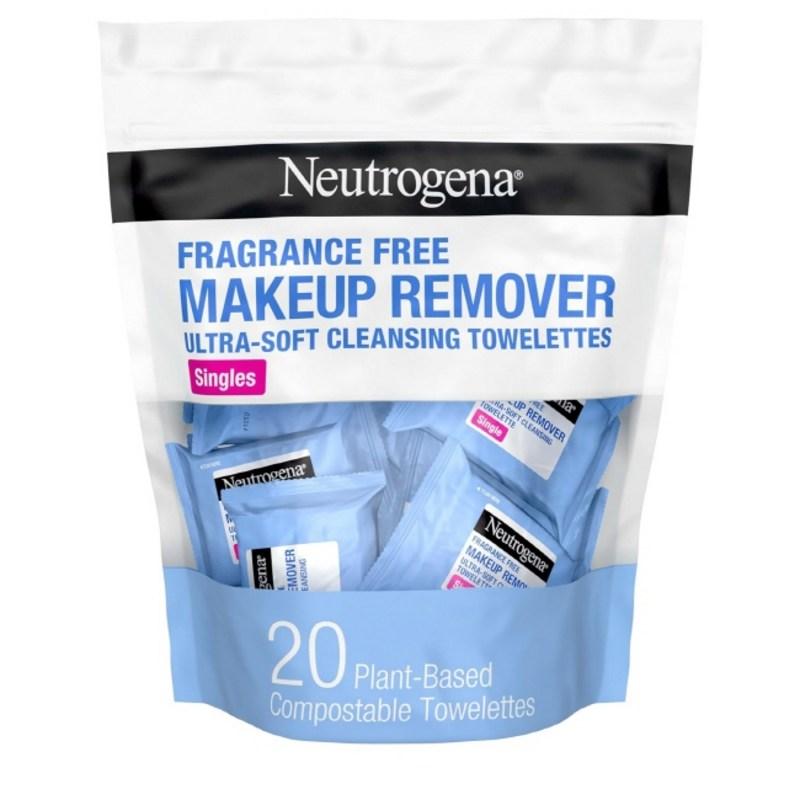 Neutrogena Makeup Remover Wet Wipes Single Daily Facial Cleanser Wet Wipes Individually Packed 20 pcs, 1 pcs