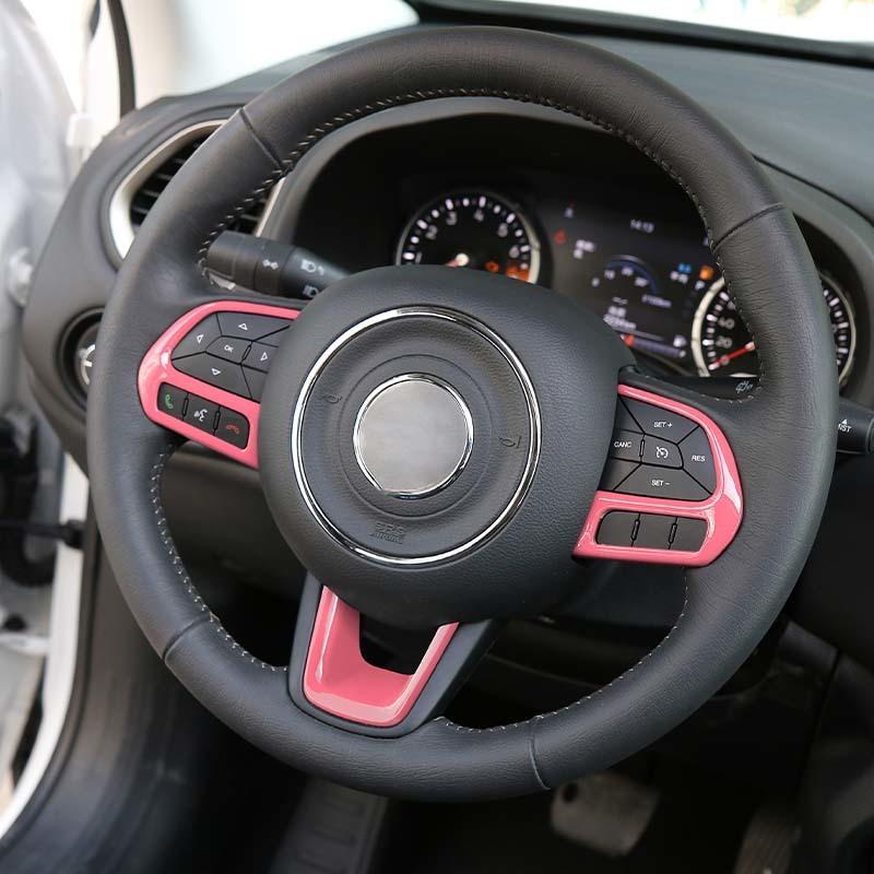 Наклейка на рулевое колесо ABS, подходит для Jeep Renegade 2015, для Jeep Compass 2017-2020, аксессуары для интерьера