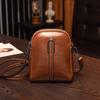 New Retro PU Soft Leather Vertical Women's Crossbody Bag Solid Color Luxury Personalized Designer Shoulder Strap Phone Bag