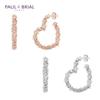 Paul Brial Pybe0227 Heart Texture Earrings