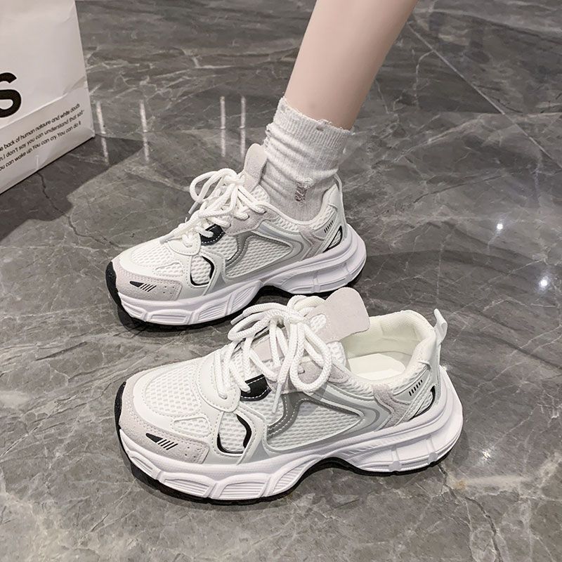 Женские кроссовки на массивной подошве, новая весенняя женская обувь, универсальные взрывные белые кроссовки, повседневные женские кроссовки 2025
