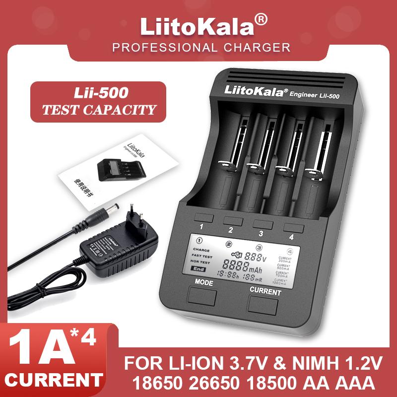 LiitoKala Lii-600 Lii-500 LCD зарядное устройство для аккумуляторов Li-ion 3,7 В NiMH 1,2 В подходит для 18650 26650 21700 26700 18350 16340 AA AAA