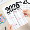Настенный календарь 2026 года, одинарный лист расписания, годовой настенный календарь для подвешивания, пустая сетка, памятка, ежедневник, простое украшение комнаты