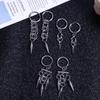 Готические панк серьги-кольца с шипами из нержавеющей стали, подвеска для унисекс Y2K, серьги-подвески с цепочкой и кисточкой