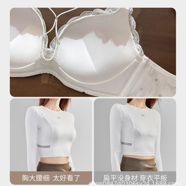 Small breasts gather underwear women's big no steel ring polka dot bra cover set non-empty cup anti-sagging double shoulder strap