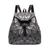 Female Backpack Girl Student School Bag Holographic Laser Geometry Travel Bag Designer Woman's Backpack
