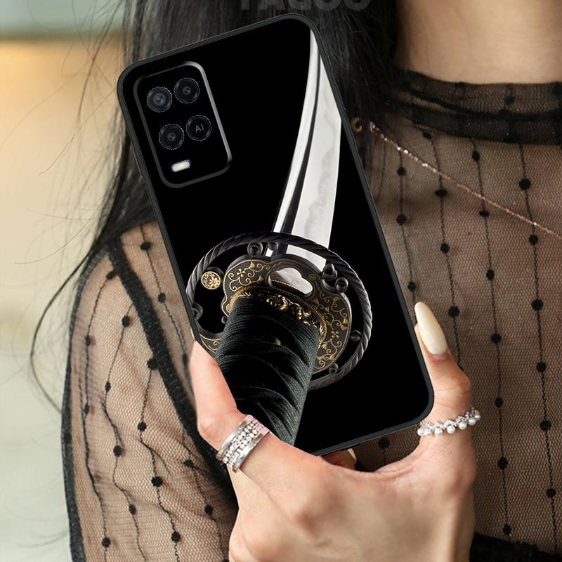 Японский чехол-катана для Oppo A80 A60 A40 A17 A57 A77 A74 A54 A94 A78 A98 A18 A38 A58 A96 A76 A16 A15 A5 Pro