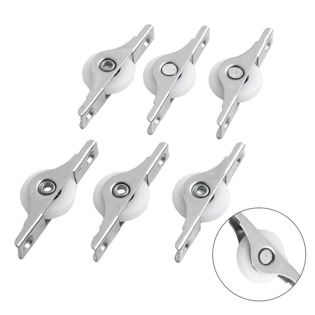 6pcs Window Pulley Wardrobe Drawer Sliding Roller Cabinet Casement Pulley Nylon Wheel Cupboard Sliding Door Roller Hardware