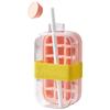 Ice Cube Bottle with Straw 2-in-1 Water Bottle with Strap Press Ice Tray Bottle 2-in-1 Ice Cube Making Bottle for Outdoor Travel