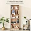 Bookshelf, 5-Tier Storage Unit, Adjustable Shelves, 63 x 29.2 x 176 cm, Natural Wood