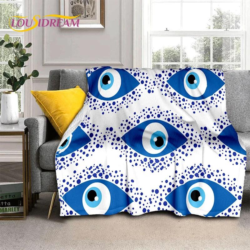 Evil Eye Turkey Blue Nazar Eye of Horus Soft Flannel Blanket for Beds Bedroom Sofa Picnic,Throw Blanket for Outdoor Leisure Gift