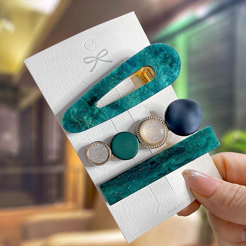 Fashion Acrylic Pearl Hair Clips Set Sweet Flower Hair Barrettes For Women Girls Korean Geometric Hair Accessories Jewelry