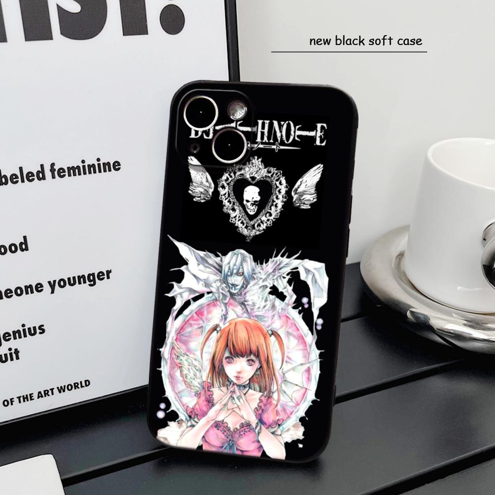 Чехол для телефона Clmj Death Note Миса ДЛЯ IPhone 15promax 14 11 12 Pro 15 16 Plus 13 Pro MAX XR XS Черные Мягкие Чехлы