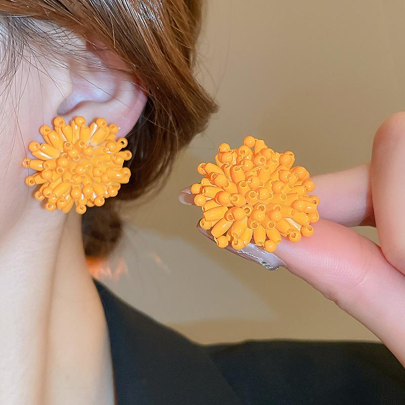 Элегантные серьги-пусеты из стерлингового серебра с цветком из искусственного жемчуга для женщин