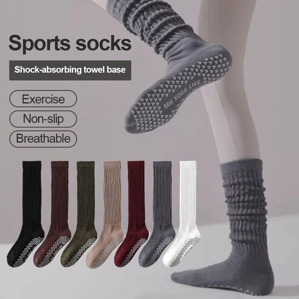 Warm Yoga Socks Cotton Floor Socks Trendy Long Tube Socks for Women