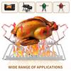 1/2Pcs Adjustable V-Shaped Chicken Roasting Rack Non-Stick Stainless Steel Foldable Roasting Stand Travel Grill Accessories