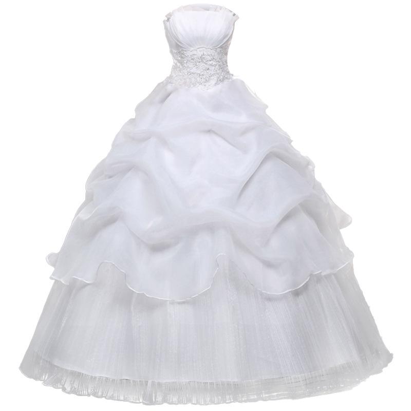 2025 Белое кружевное платье без бретелек на шнуровке в корейском стиле длиной до пола из органзы