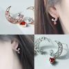 [Aslit] Zenith Moon Heart Cubic Drop Earrings
