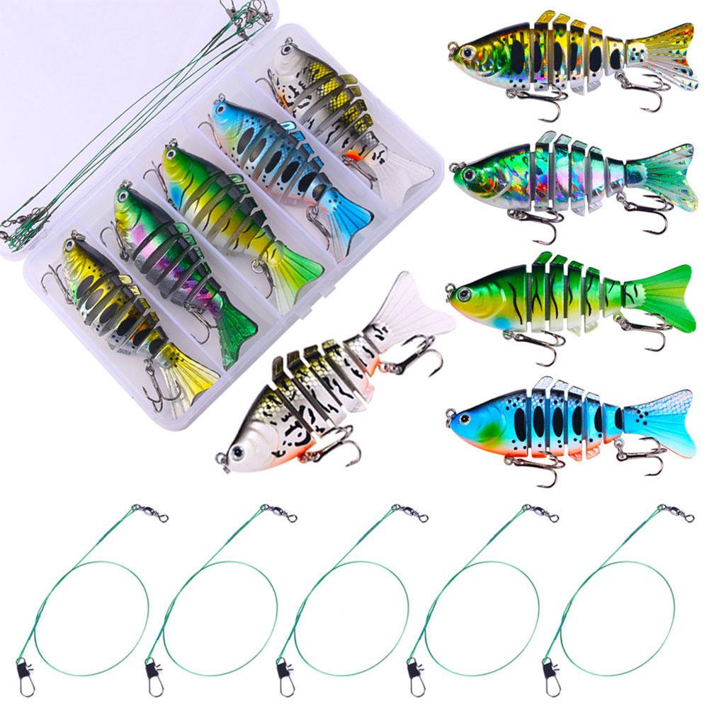 5Pcs Sinking Wobblers Fishing Lures Multi Jointed Swimbait Multi-Section Hard Bait Pike Carp Fishing Tools