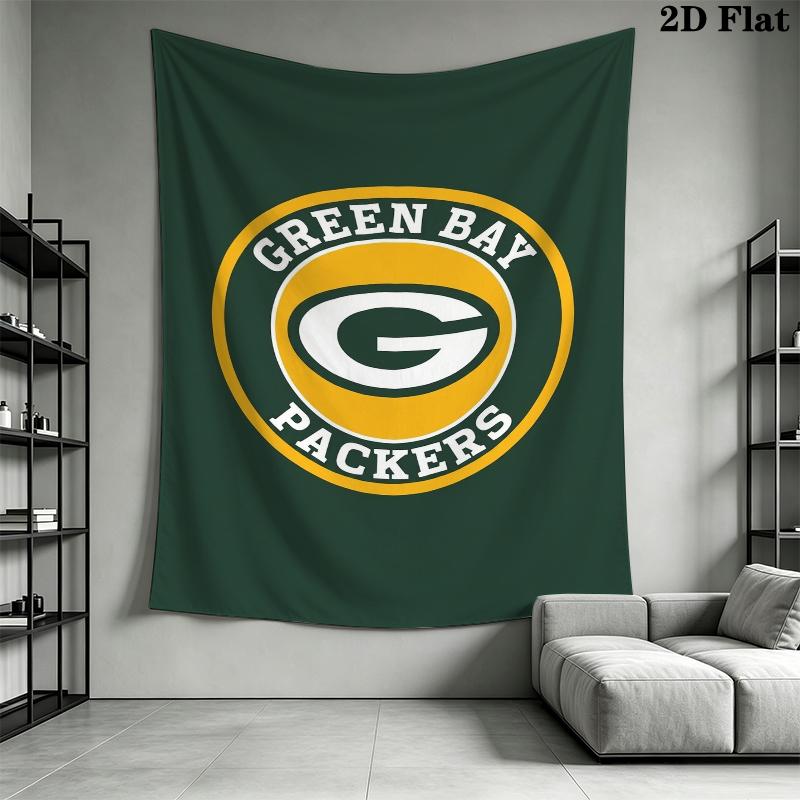 Green Bay Packers Wall Tapestry Aesthetic Wall Hanging Printed Fabric Blanket Decorative Tapestries for Bedroom Living Room Home Decor