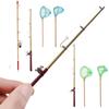 Micro Landscape Fairy Garden Miniature Fishing Rod Trammel Net Fish Pole Doll Accessories
