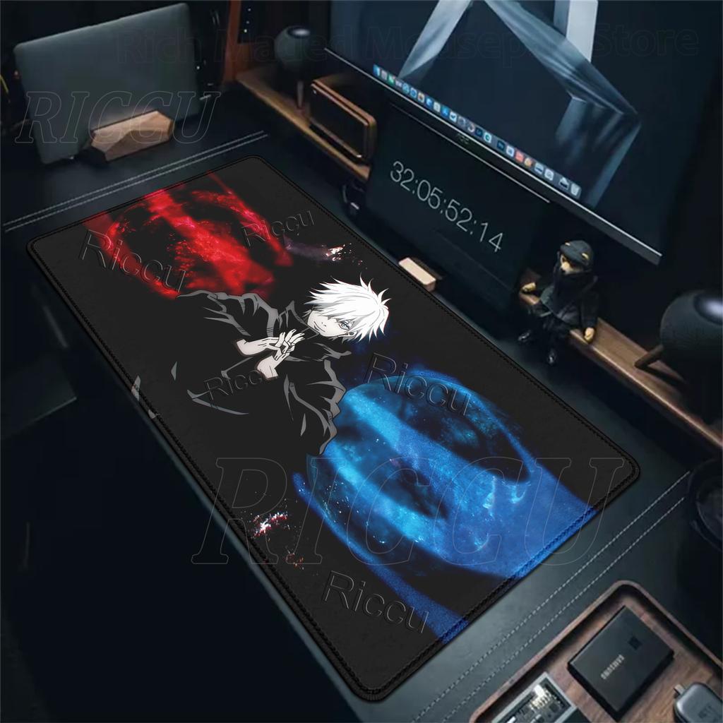 Игровые коврики для мыши Аниме Jujutsu Kaisen Узоры Крутой Годзё Сатору Большие Расширенные Коврик для Игрового Стола Коврик для Стола с Клавиатурой и Мышью для Ноутбука Игрока Компьютера