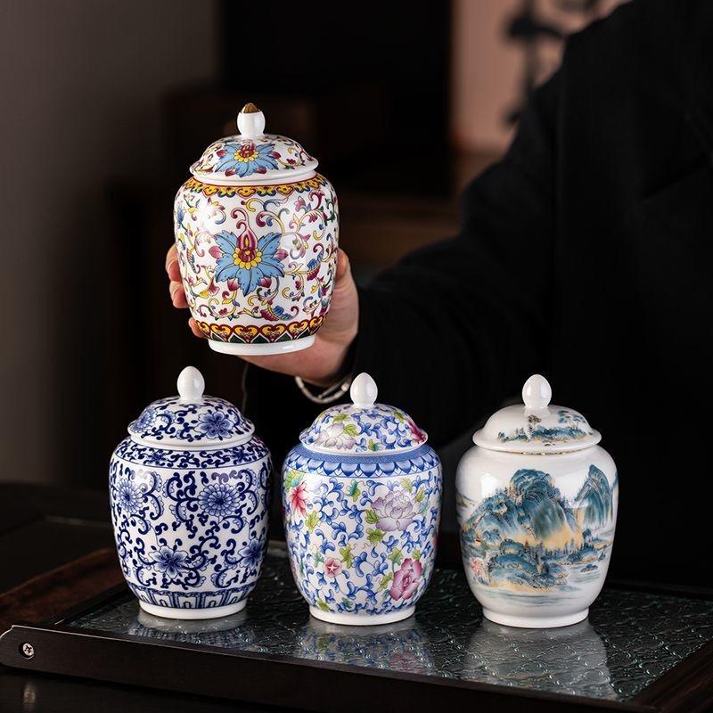 Эмалевая керамическая чайница – Влагонепроницаемая герметичная банка для хранения чая Чайная банка