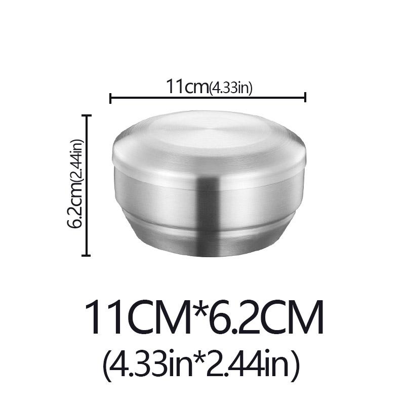 Korean Kimchi Bowl 304 Stainless Steel Double Rice Bowl Soup Bowl Steamed Rice Bowl Children's Anti-Scalding Rice Bowls