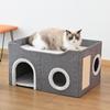 Cozy Winter Cat Bed: Warm, Removable, Washable, Enclosed, Easy To Clean, Foldable, Large Size, Four Seasons Pet Bed.