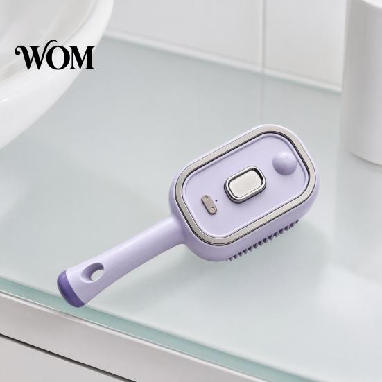 Frizz Control Spray Brush Electric Steam with Essence & Measuring Cup, Rechargeable Anti-Static Scalp Detangling Hair Massager Brush, Oil Misting