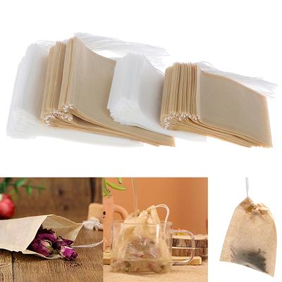 100 шт./лот бумажные чайные пакетики фильтруют пустые чайные пакетики на шнурке для травяного рассыпного чая