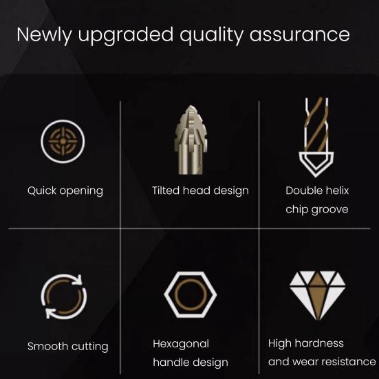 Набор из 6 шт. высокопрочных эксцентриковых спиральных сверл 4/5/6/8/10/12 мм четырехзаходные пилообразные четырехкромочные зазубренные эксцентриковые сверла