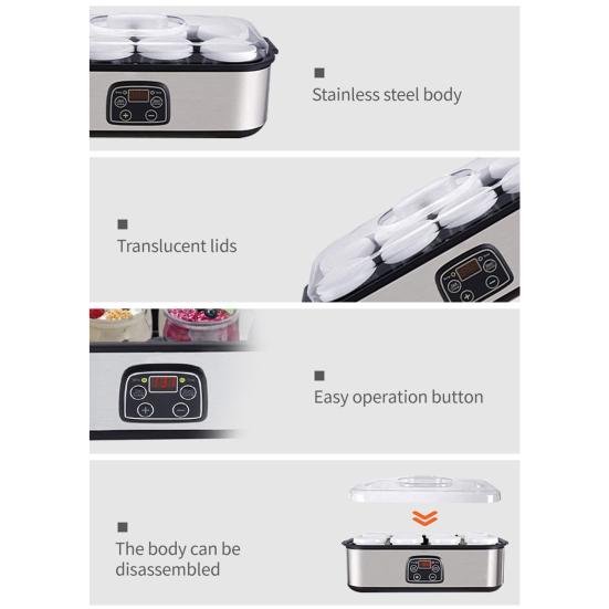 Yogurt Maker with Adjustable Temperature And Time Control EU Socket Constant Temperature Fermentaion 8