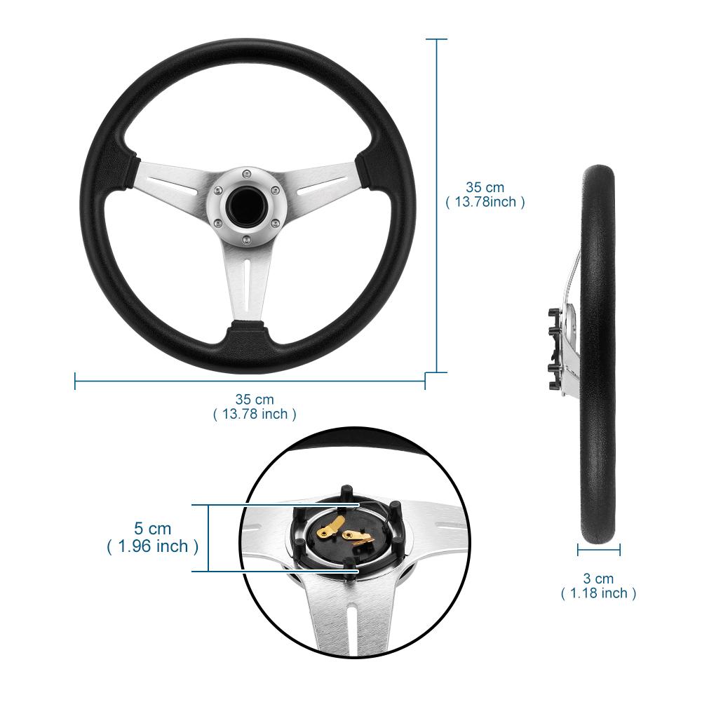 14-дюймовый 350-миллиметровый гоночный низкий руль с кожаным эффектом, универсальный руль для гоночных игр
