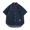 Японский ретро модный бренд летняя свободная джинсовая рубашка с короткими рукавами художественная молодежная рабочая рубашка мужская и женская многослойная куртка